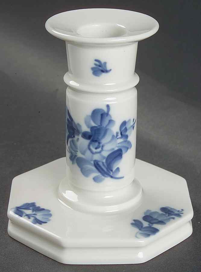 Blue Flowers Braided Small Candlestick by Royal Copenhagen-1