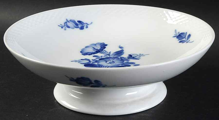 Blue Flowers Braided 8" Diameter Pedestal Cake Stand by Royal Copenhagen-1