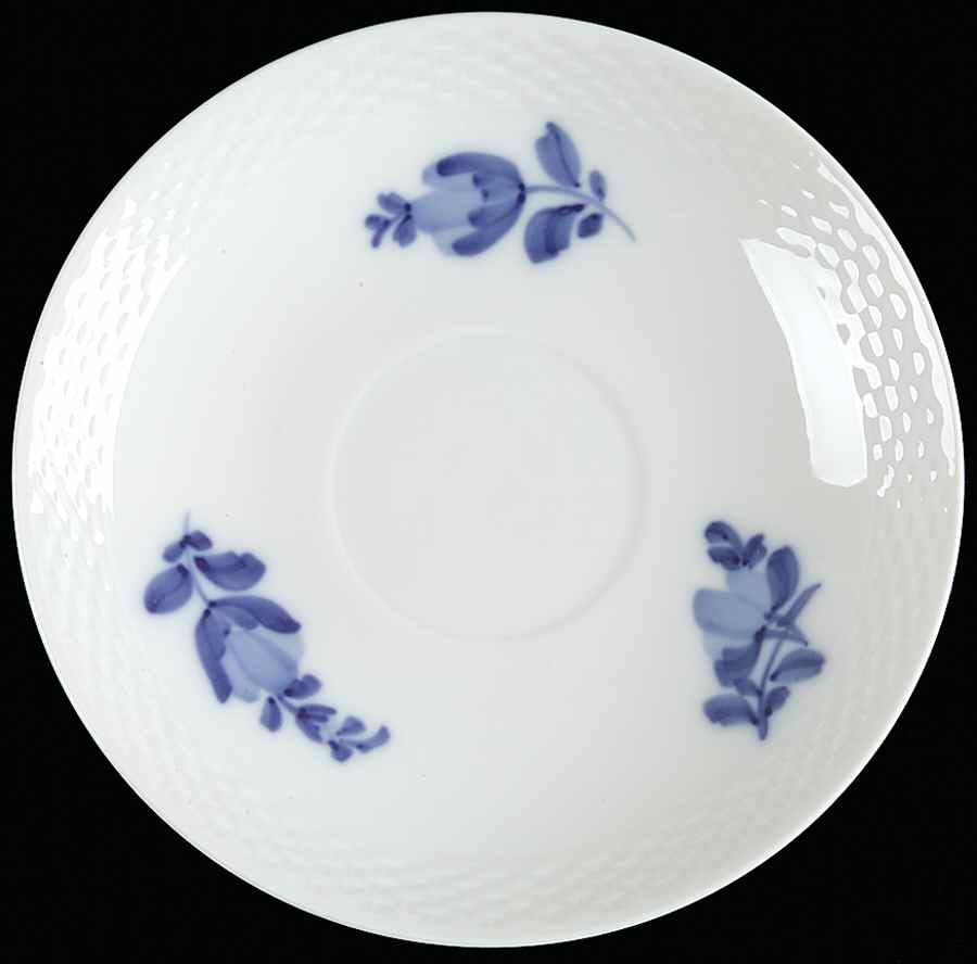 Blue Flowers Braided Saucer for Flat Cup by Royal Copenhagen-1