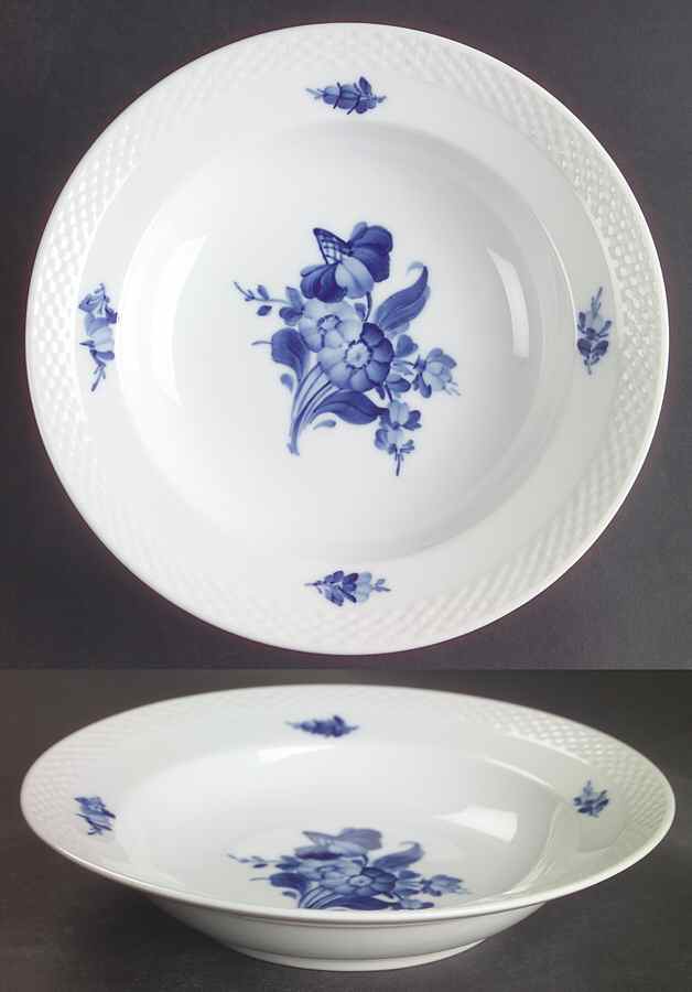 Blue Flowers Braided Rim Soup Bowl by Royal Copenhagen-1
