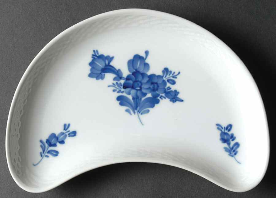 Blue Flowers Braided Crescent Salad Plate by Royal Copenhagen-1