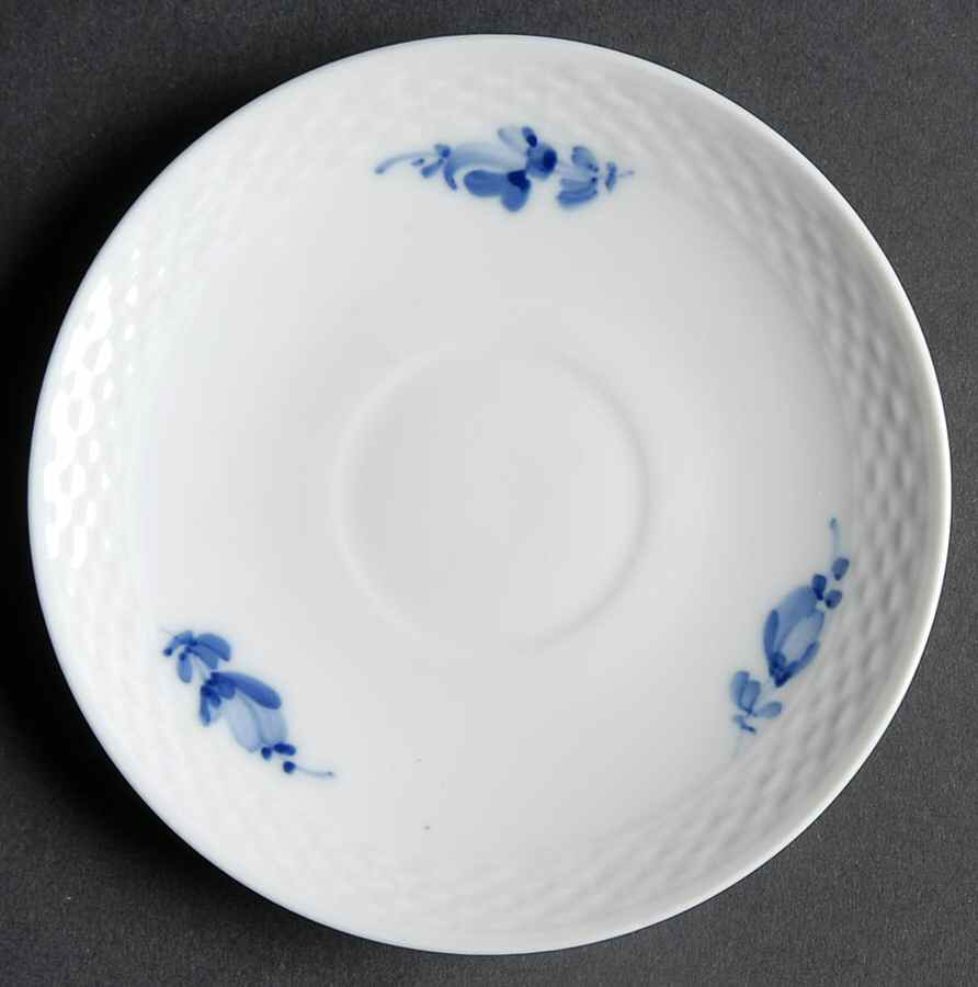 Blue Flowers Braided Saucer for Flat Demitasse Cup by Royal Copenhagen-1