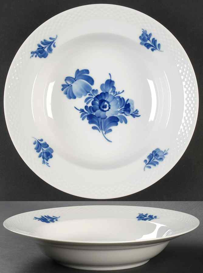 Blue Flowers Braided Large Rim Soup Bowl by Royal Copenhagen-1