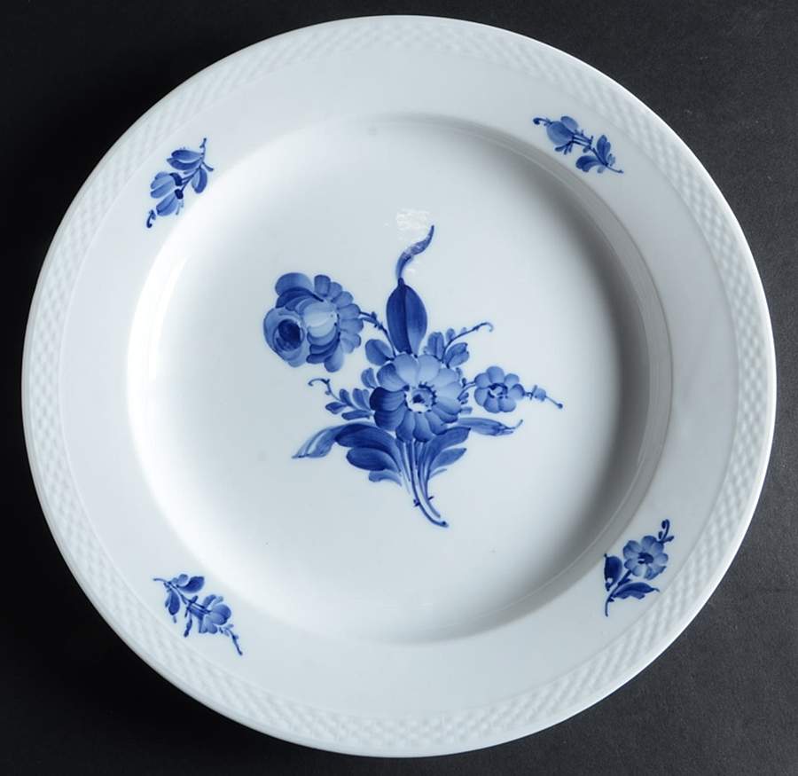 Blue Flowers Braided 11" Chop Plate (Round Platter) by Royal Copenhagen-1