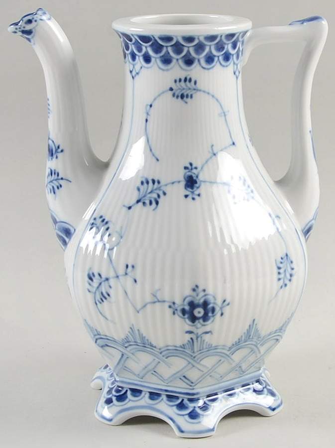 Blue Fluted Full Lace (No Trim) Coffee Pot No Lid by Royal Copenhagen-1