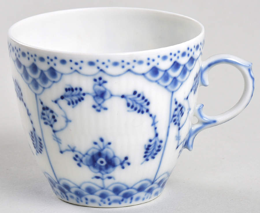 Blue Fluted Full Lace (No Trim) Flat Cup by Royal Copenhagen-1