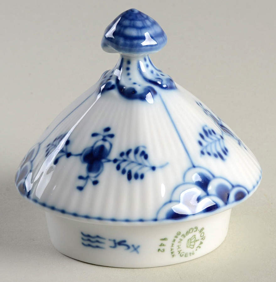 Blue Fluted Full Lace (No Trim) Lid for Coffee Pot by Royal Copenhagen-1
