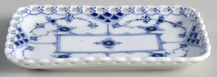 Blue Fluted Full Lace (No Trim) 5" Rectangular Tray by Royal Copenhagen-1