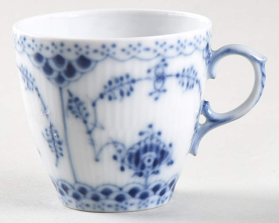Blue Fluted Full Lace (No Trim) Flat Demitasse Cup by Royal Copenhagen-1