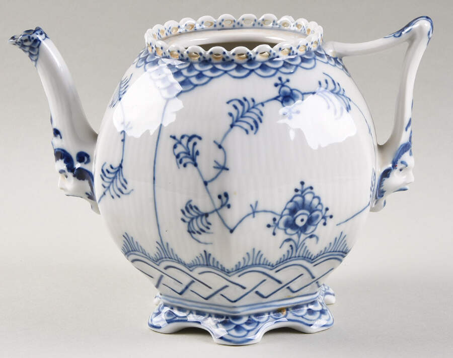 Blue Fluted Full Lace (No Trim) Small Teapot No Lid by Royal Copenhagen-1