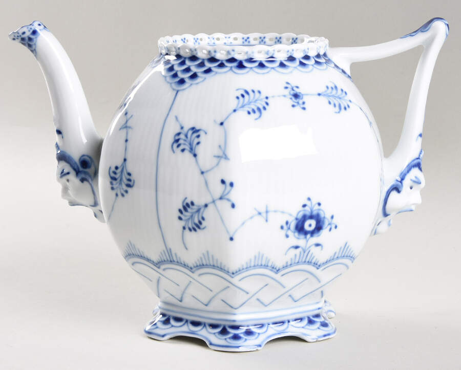 Blue Fluted Full Lace (No Trim) Teapot No Lid by Royal Copenhagen-1