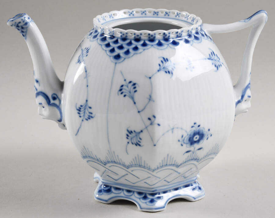 Blue Fluted Full Lace (No Trim) Small Teapot No Lid by Royal Copenhagen-1