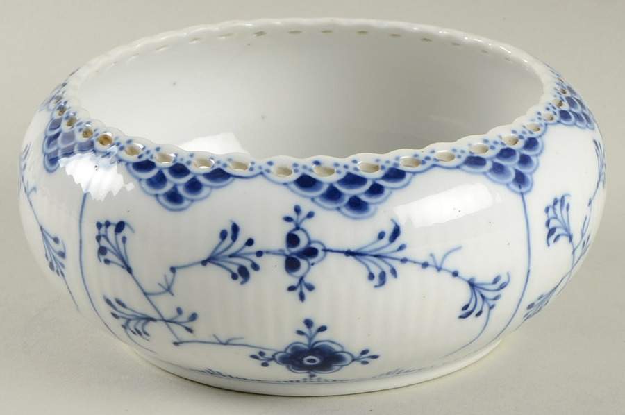 Blue Fluted Full Lace (No Trim) Open Sugar Bowl by Royal Copenhagen-1