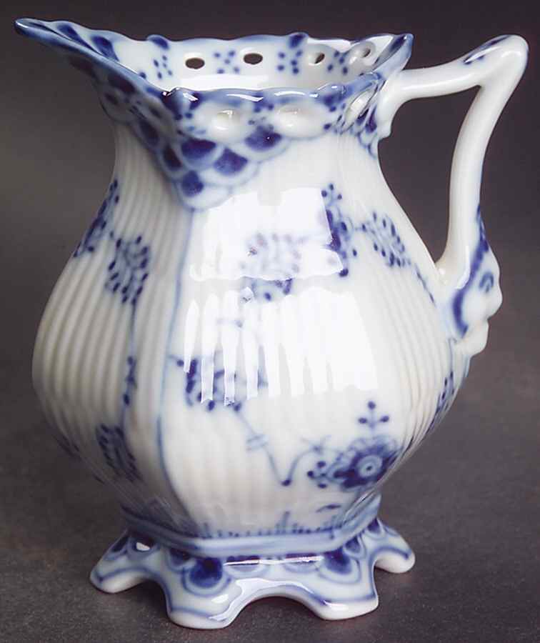 Blue Fluted Full Lace (No Trim) Mini Creamer by Royal Copenhagen-1