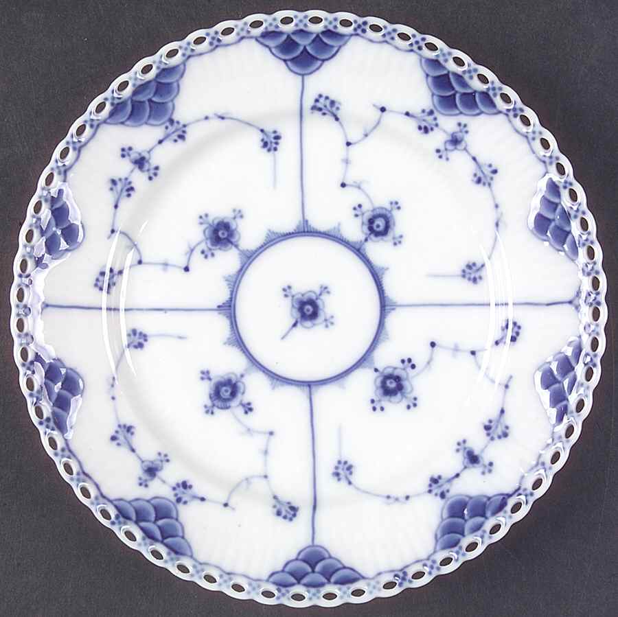 Blue Fluted Full Lace (No Trim) Salad Plate by Royal Copenhagen-1
