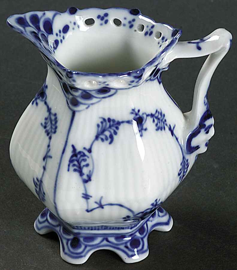 Blue Fluted Full Lace (No Trim) Mini Creamer by Royal Copenhagen-1