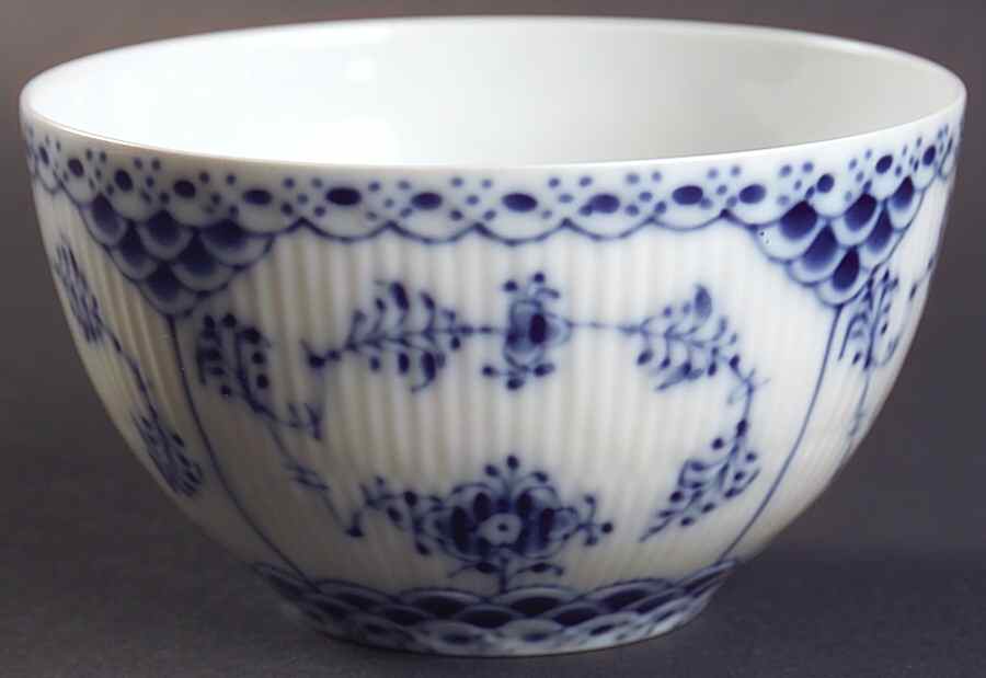 Blue Fluted Full Lace (No Trim) Rice Bowl by Royal Copenhagen-1