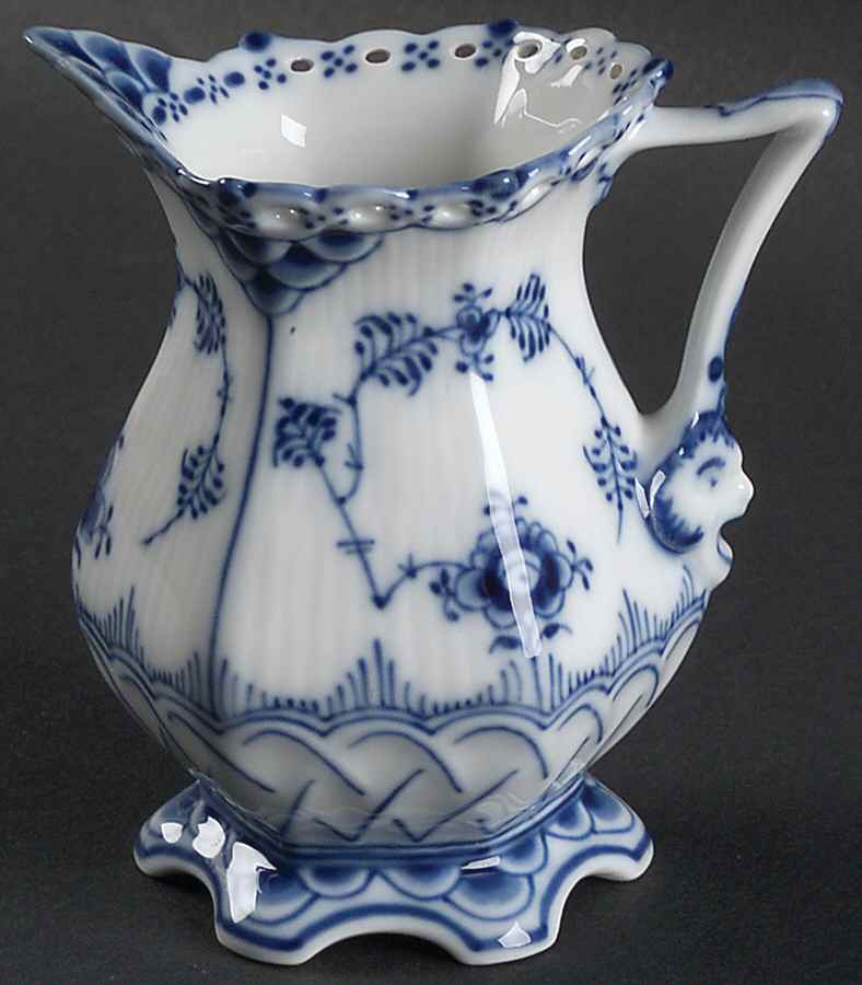 Blue Fluted Full Lace (No Trim) Creamer by Royal Copenhagen-1