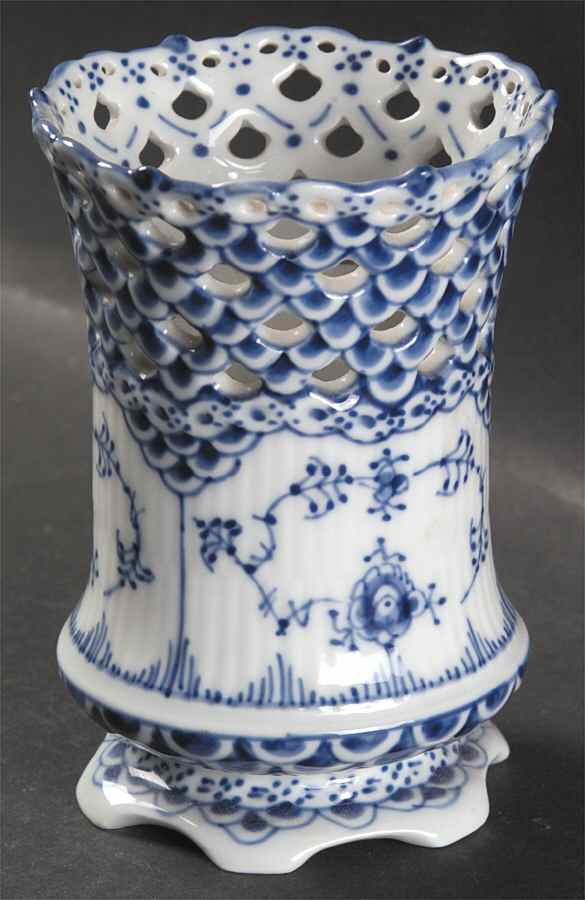 Blue Fluted Full Lace (No Trim) Round Cigar Cup by Royal Copenhagen-1