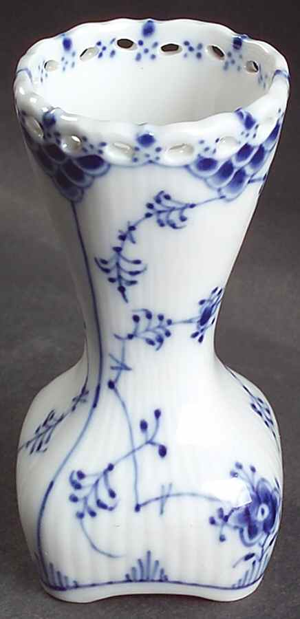 Blue Fluted Full Lace (No Trim) 4" Bud Vase by Royal Copenhagen-1