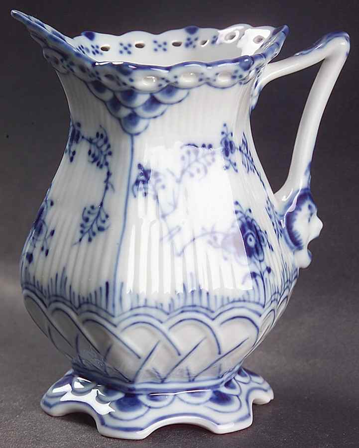 Blue Fluted Full Lace (No Trim) Creamer by Royal Copenhagen-1