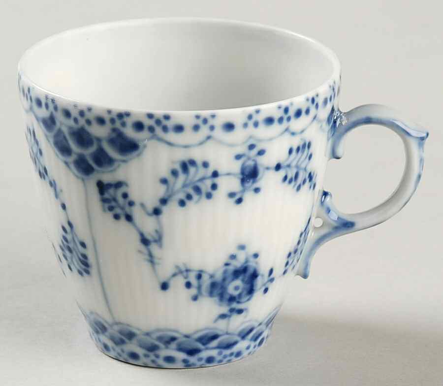 Blue Fluted Full Lace (No Trim) Flat Demitasse Cup by Royal Copenhagen-1