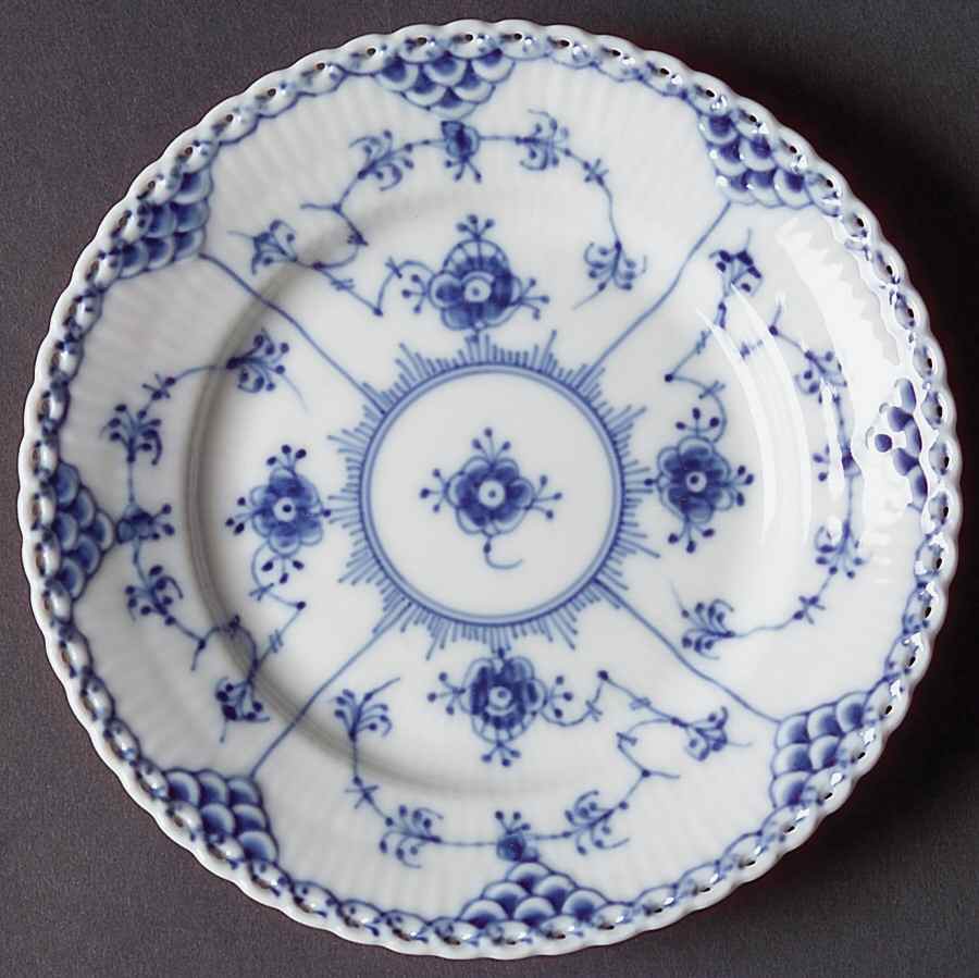 Blue Fluted Full Lace (No Trim) Bread & Butter Plate by Royal Copenhagen-1