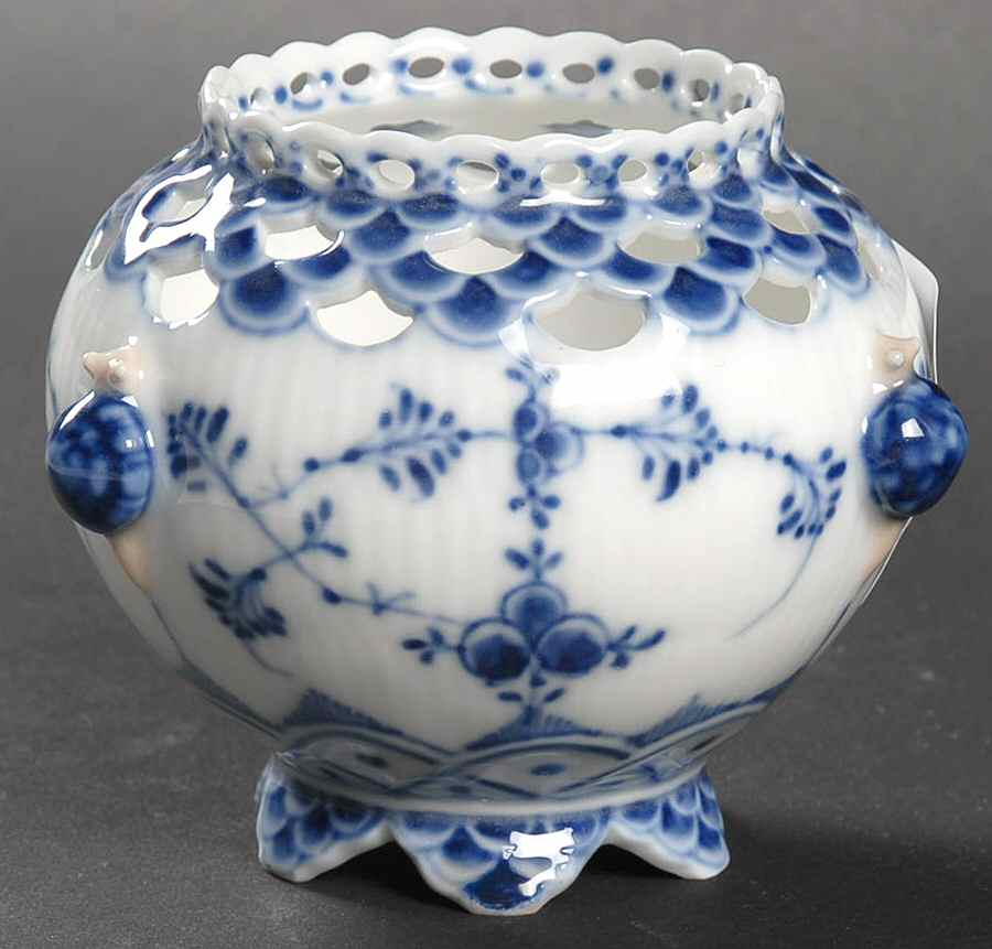 Blue Fluted Full Lace (No Trim) 3" Vase by Royal Copenhagen-1