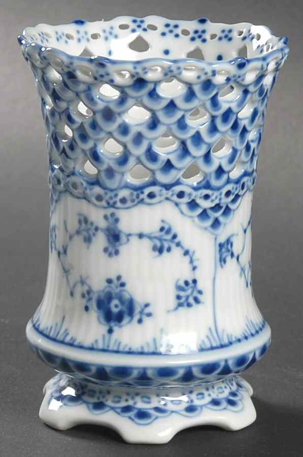 Blue Fluted Full Lace (No Trim) Round Cigar Cup by Royal Copenhagen-1