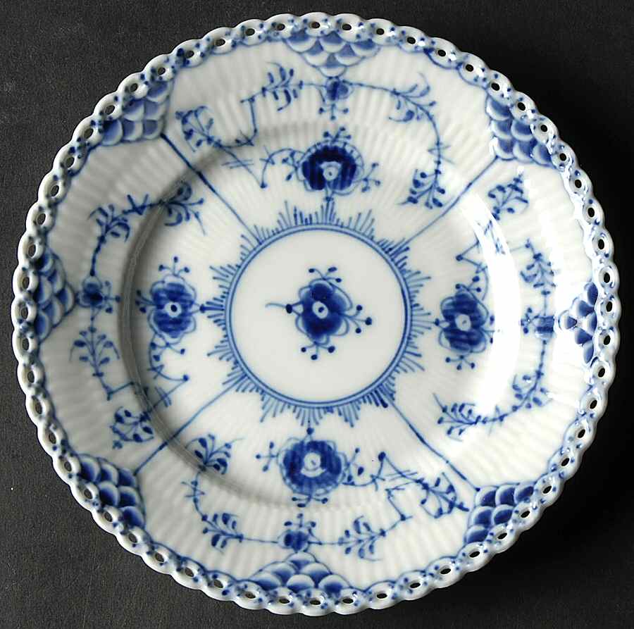 Blue Fluted Full Lace (No Trim) Bread & Butter Plate by Royal Copenhagen-1