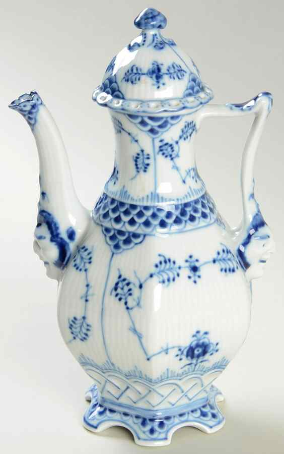 Blue Fluted Full Lace (No Trim) Mini Coffee Pot & Lid by Royal Copenhagen-1