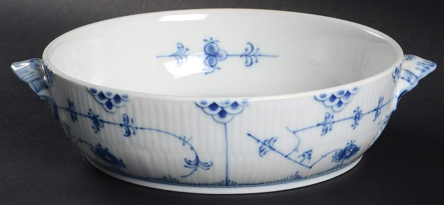Blue Fluted Full Lace (No Trim) Round Vegetable No Lid by Royal Copenhagen-1