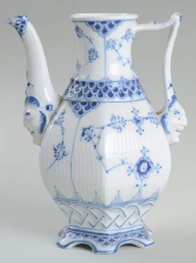 Blue Fluted Full Lace (No Trim) Mini Coffee Pot No Lid by Royal Copenhagen-1