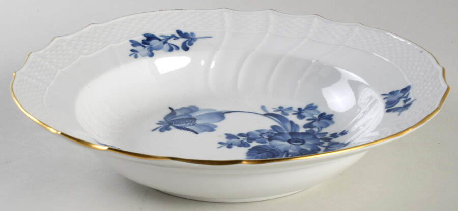 Blue Flowers (Curved, Gold) Rim Soup Bowl by Royal Copenhagen-1