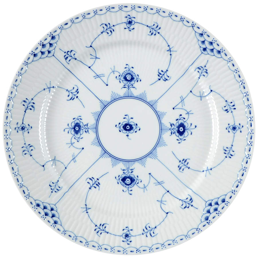 Blue Fluted Half Lace Border (No Trim) Dinner Plate by Royal Copenhagen-1