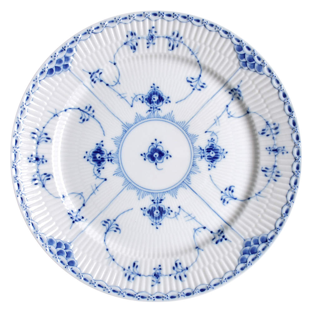 Blue Fluted Half Lace Border (No Trim) Dinner Plate by Royal Copenhagen-1