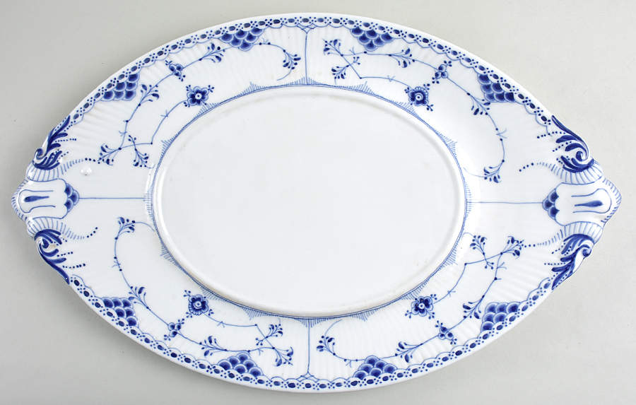 Blue Fluted Half Lace Border (No Trim) Underplate for Oval Tureen by Royal Copenhagen-1