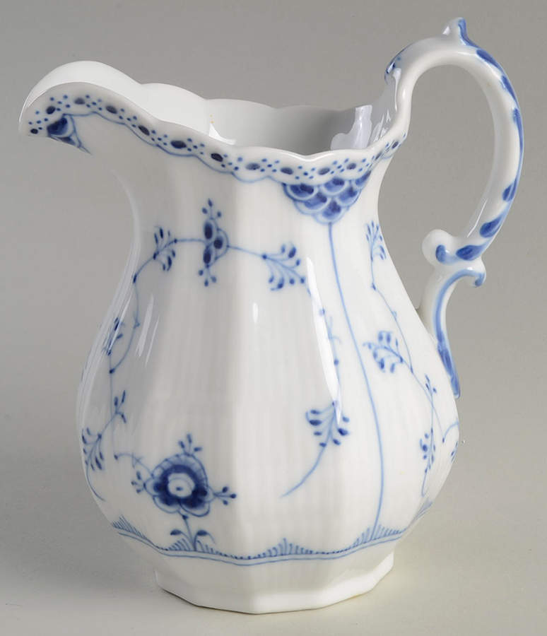 Blue Fluted Half Lace Border (No Trim) 20 Oz Pitcher by Royal Copenhagen-1
