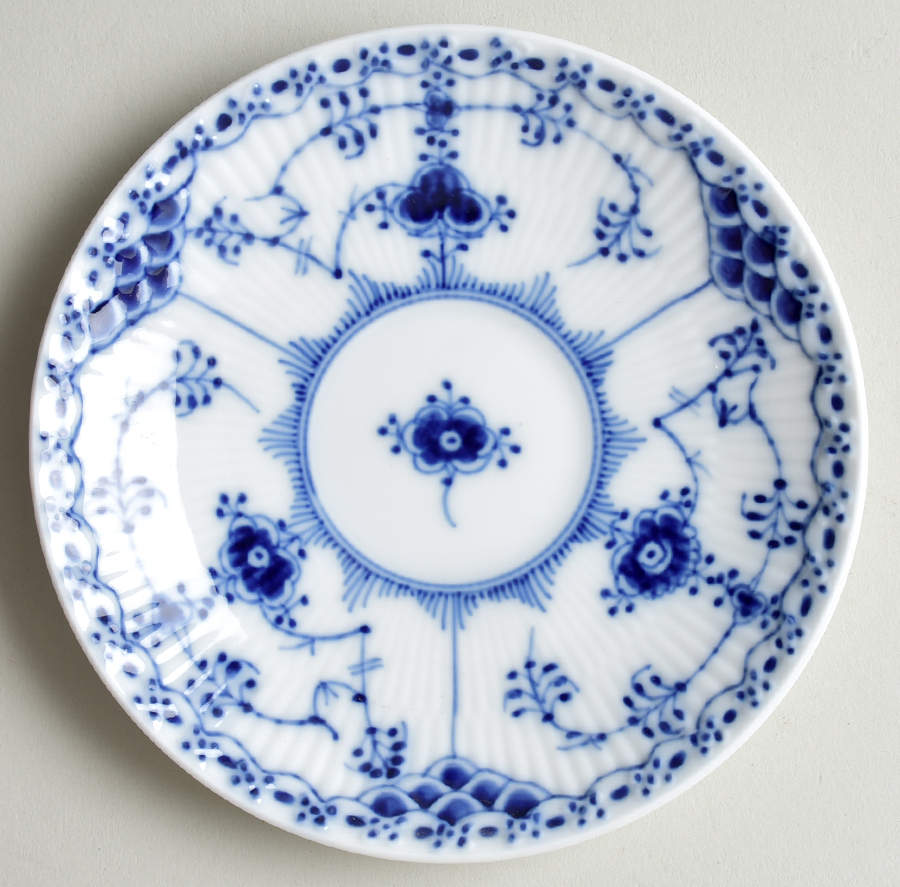 Blue Fluted Half Lace Border (No Trim) Saucer for Flat Cup by Royal Copenhagen-1