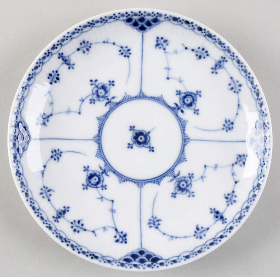 Blue Fluted Half Lace Border (No Trim) Coupe Salad Plate by Royal Copenhagen-1