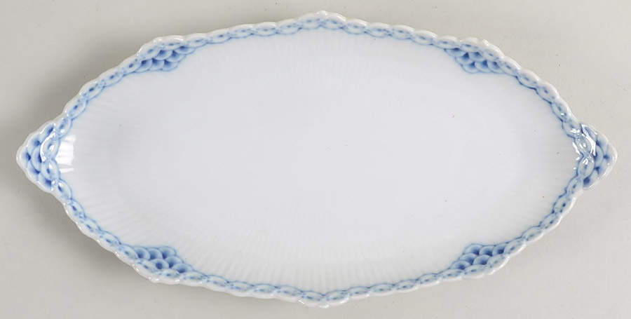 Blue Fluted Half Lace Border (No Trim) Relish by Royal Copenhagen-1