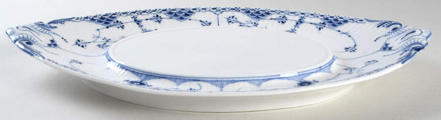 Blue Fluted Half Lace Border (No Trim) Underplate for Oval Tureen by Royal Copenhagen-1