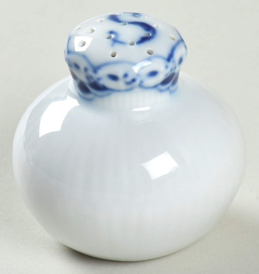 Blue Fluted Half Lace Border (No Trim) Salt Shaker by Royal Copenhagen-1