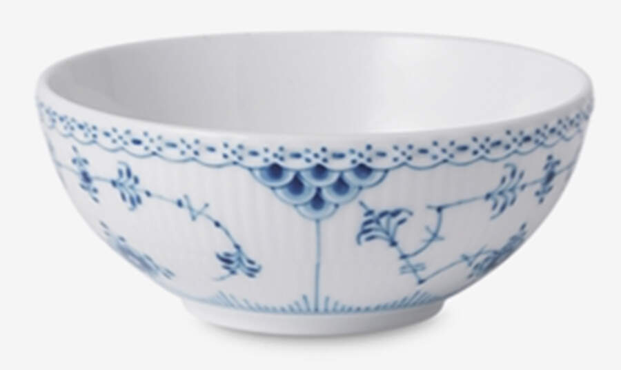 Blue Fluted Half Lace Border (No Trim) 5" All Purpose Bowl by Royal Copenhagen-1