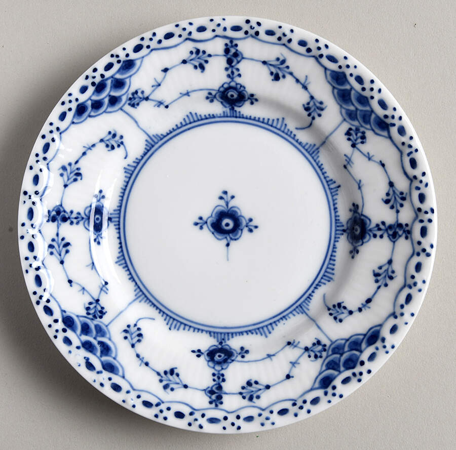 Blue Fluted Half Lace Border (No Trim) Saucer for Ramekin by Royal Copenhagen-1