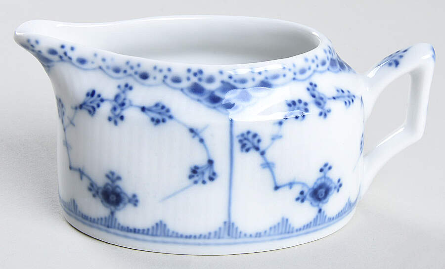 Blue Fluted Half Lace Border (No Trim) Mini Creamer by Royal Copenhagen-1