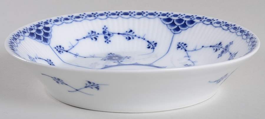 Blue Fluted Half Lace Border (No Trim) Coupe Soup Bowl by Royal Copenhagen-1