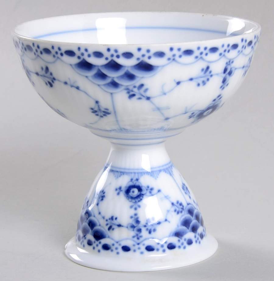 Blue Fluted Half Lace Border (No Trim) China Sherbet by Royal Copenhagen-1