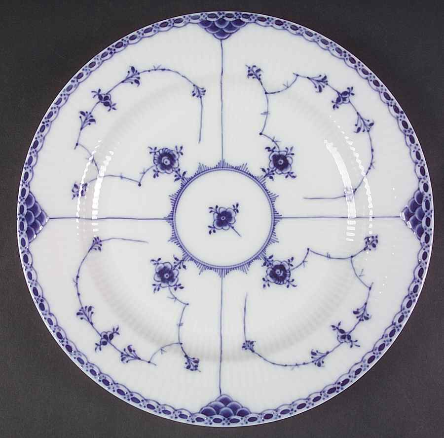 Blue Fluted Half Lace Border (No Trim) Dinner Plate by Royal Copenhagen-1