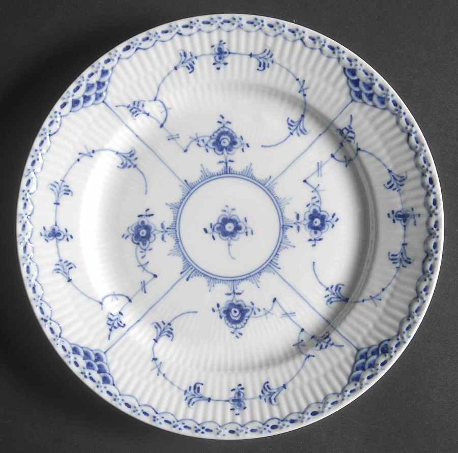 Blue Fluted Half Lace Border (No Trim) Salad Plate by Royal Copenhagen-1